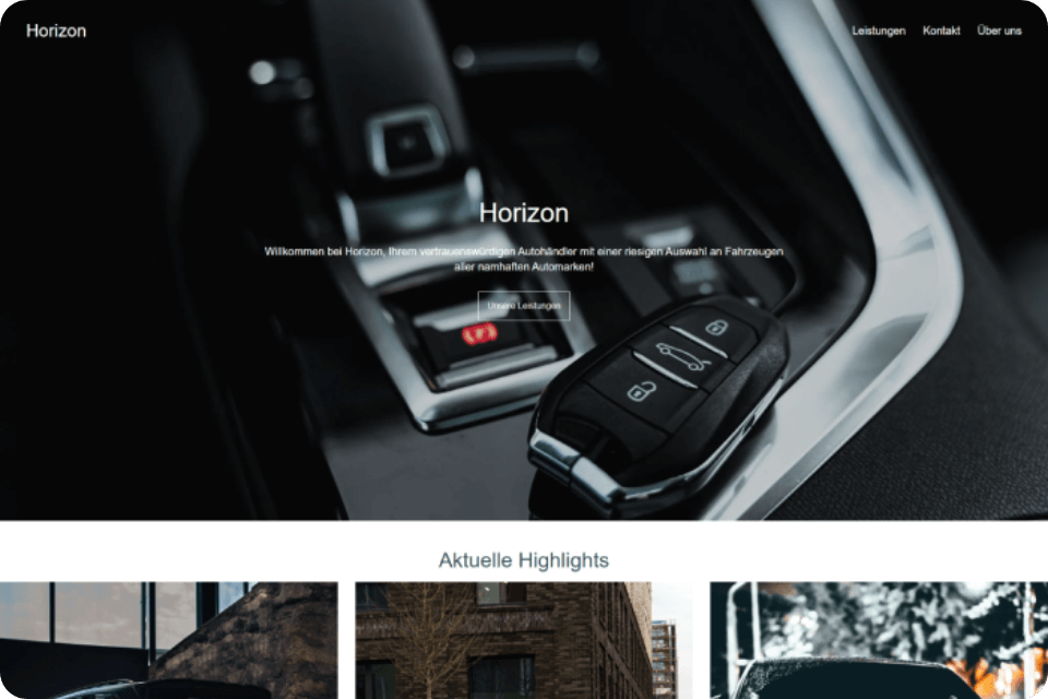 Website Beispiel Auto