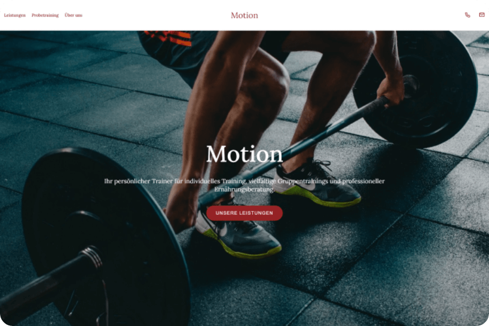 Website Beispiel Fitness Website Beispiel Einrichtung