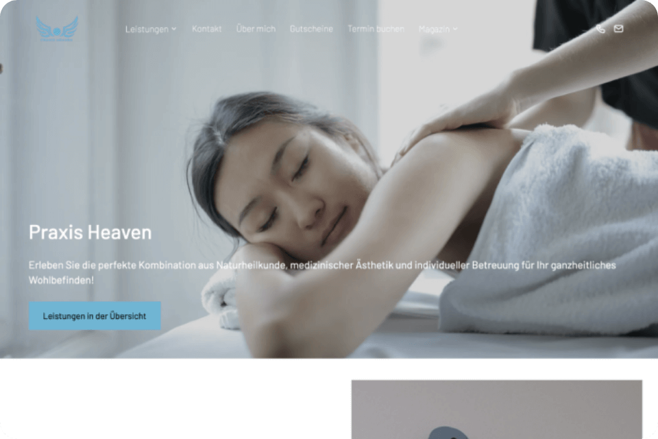 Website Beispiel Massage