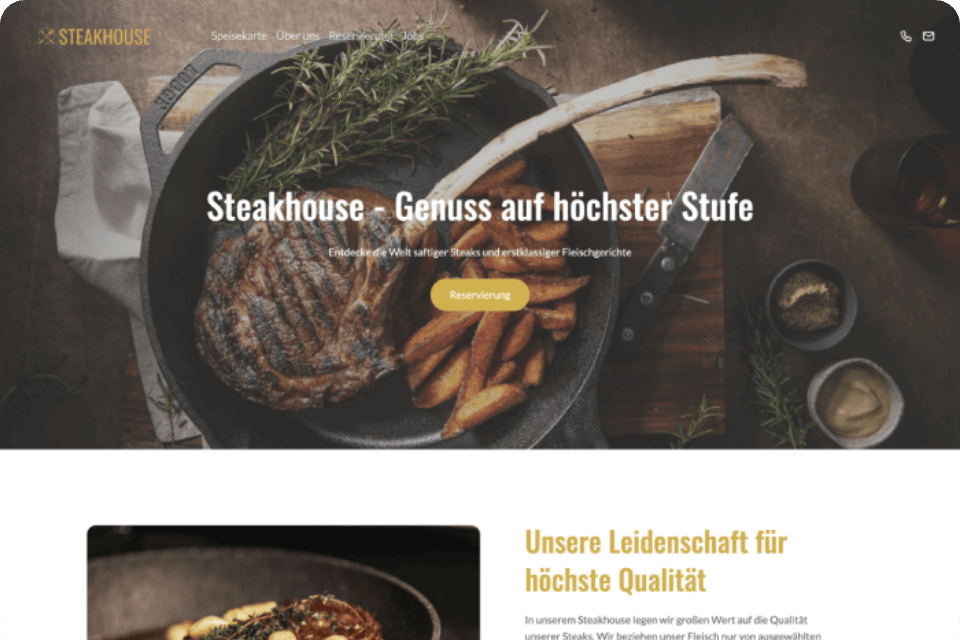 Website Beispiel Steakhouse