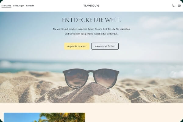 Website Beispiel Urlaub