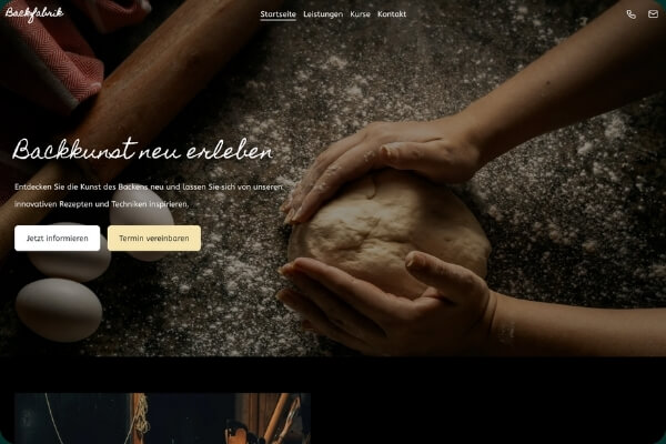Website Beispiel Bäcker