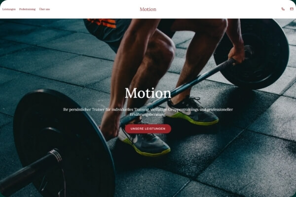 Website Beispiel Motion
