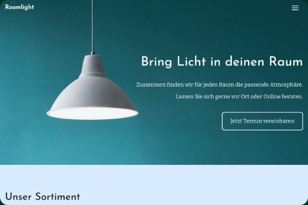Website Beispiel Lampe