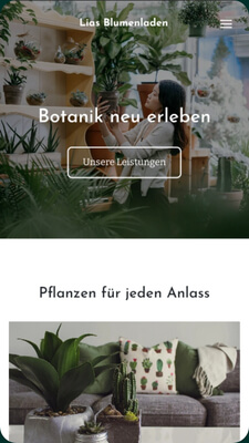 Website Beispiel Botanik Mobile