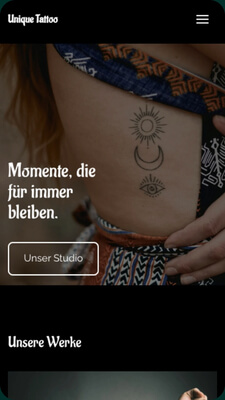 Website Beispiel Tattoo