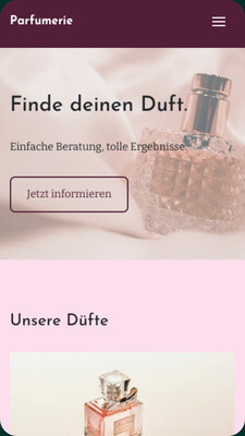 Website Beispiel Parfum Mobile