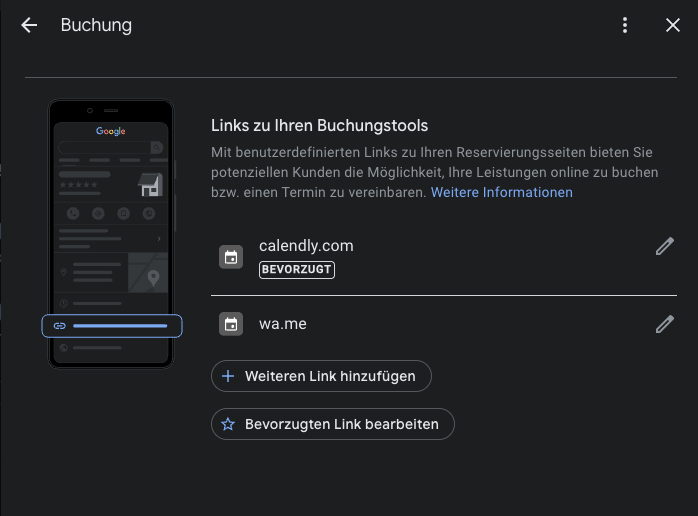 Google Unternehmensprofil Buchungen