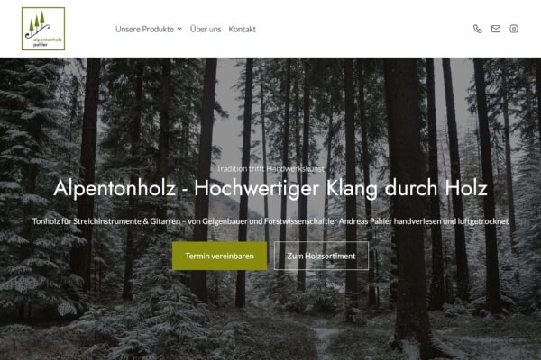 Alpentonholz – Paceways Website Beispiel