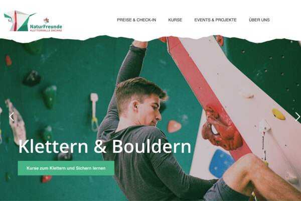 Kletterhalle Dachau – Paceways Website Beispiel