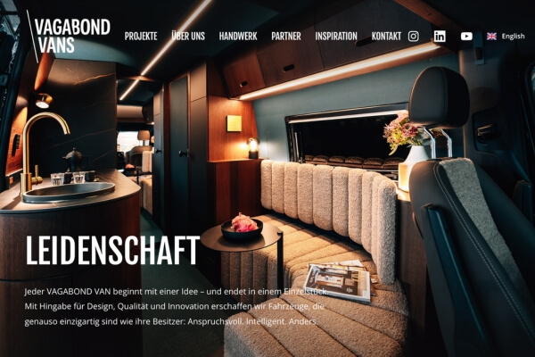 Vagabond Vans – Paceways Website Beispiel