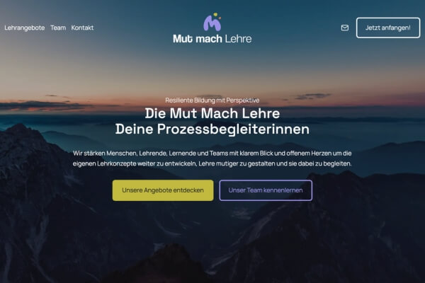 Mutmachlehre – Paceways Website Beispiel