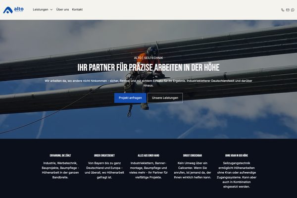 Alto Seiltechnik – Paceways Website Beispiel