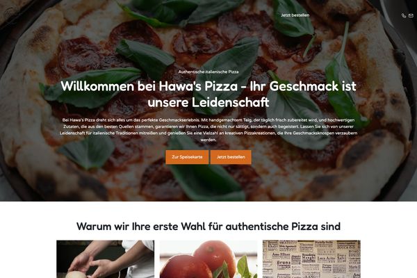 Hawa's Pizza – Paceways Website Beispiel