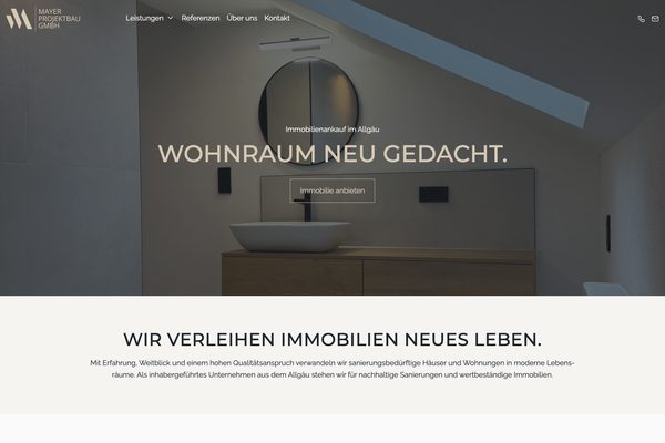 Mayer Projektbau GmbH – Paceways Website Beispiel