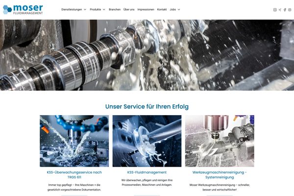Moser Fluidmanagement – Paceways Website Beispiel