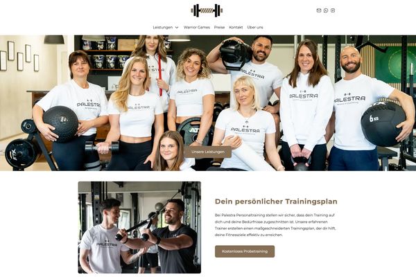 Palestra Personaltraining – Paceways Website Beispiel