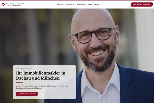 Petzendorfer Immobilien – Paceways Website Beispiel