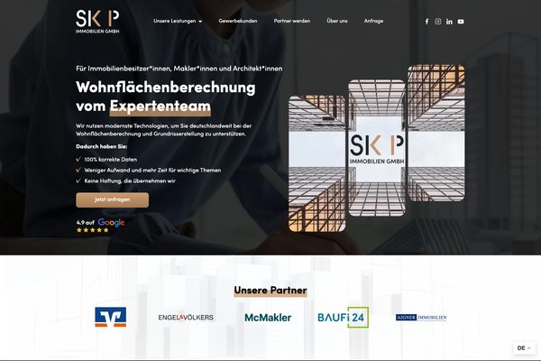 SKP Immobilien GmbH – Paceways Website Beispiel