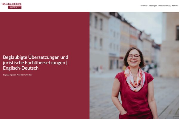 Tanja Bauer-Roike Übersetzungen – Paceways Website Beispiel