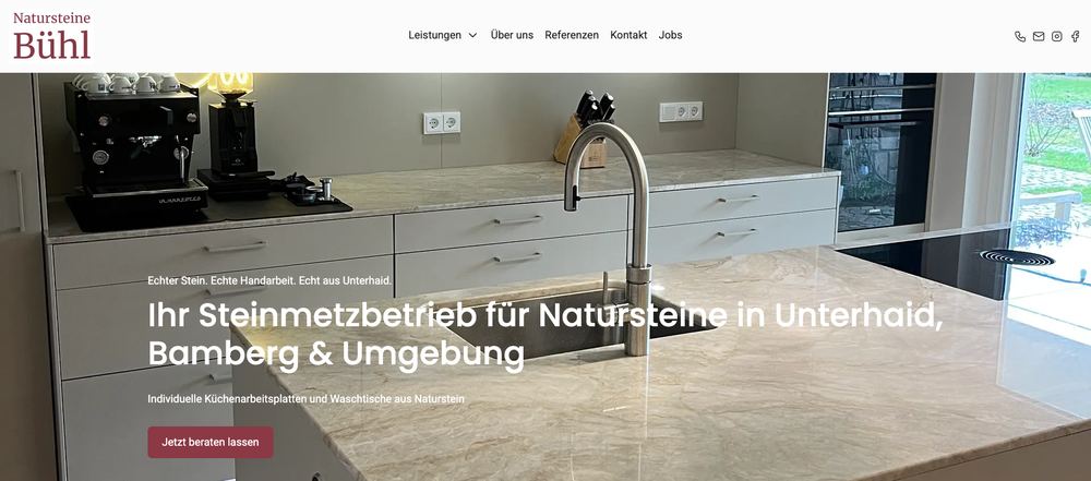 Website von Bühl Natursteine GmbH