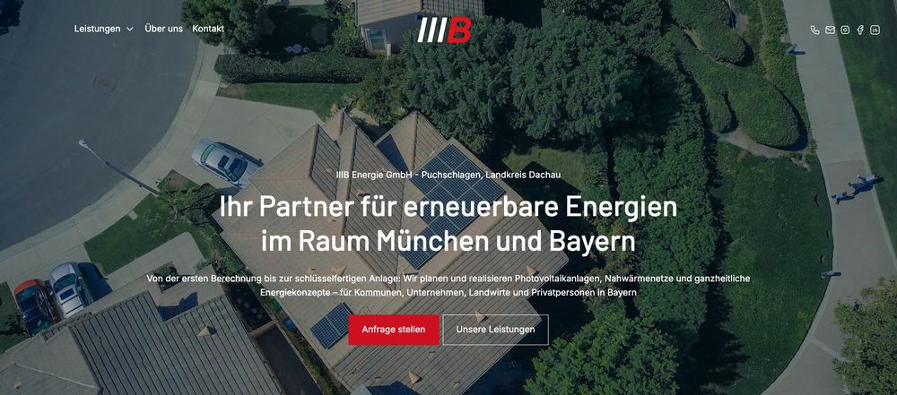 Website von IIIB Energie GmbH