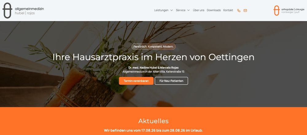 Website von Medizinisches Zentrum Oettingen