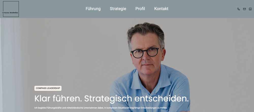 Website von Compass Leadership