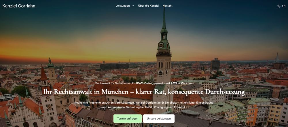 Website von Kanzlei Gorriahn