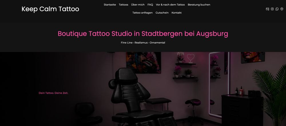 Website von Keep Calm Tattoo