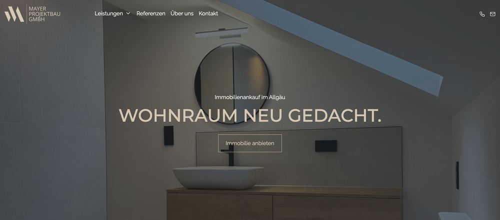 Website von Mayer Projektbau GmbH