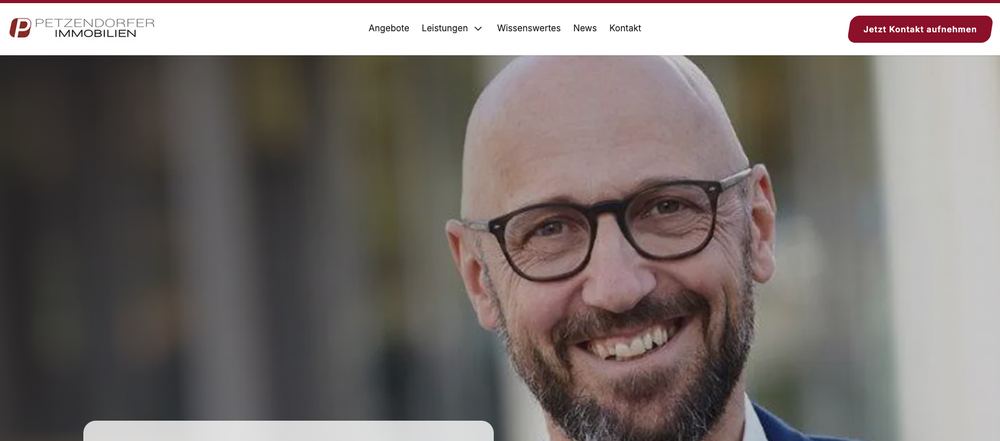 Website von Petzendorfer Immobilien