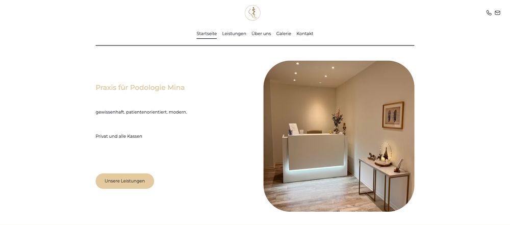Website von Praxis für Podologie Mina