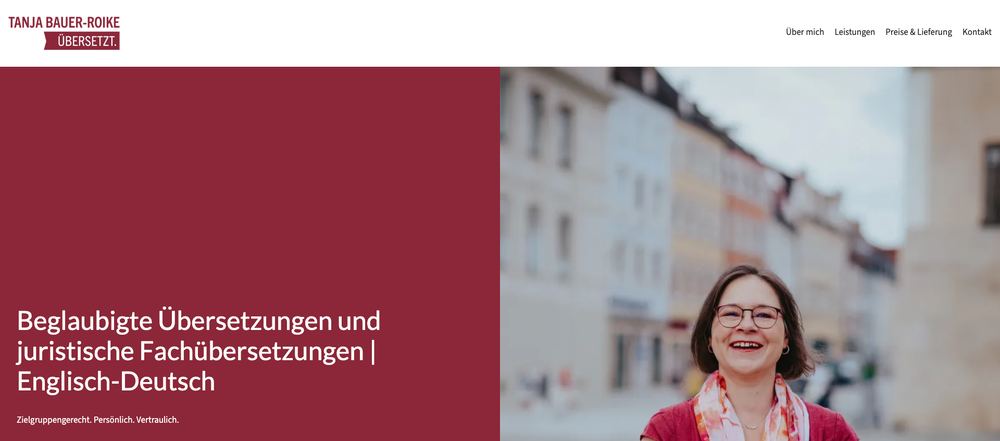 Website von Tanja Bauer-Roike Übersetzungen